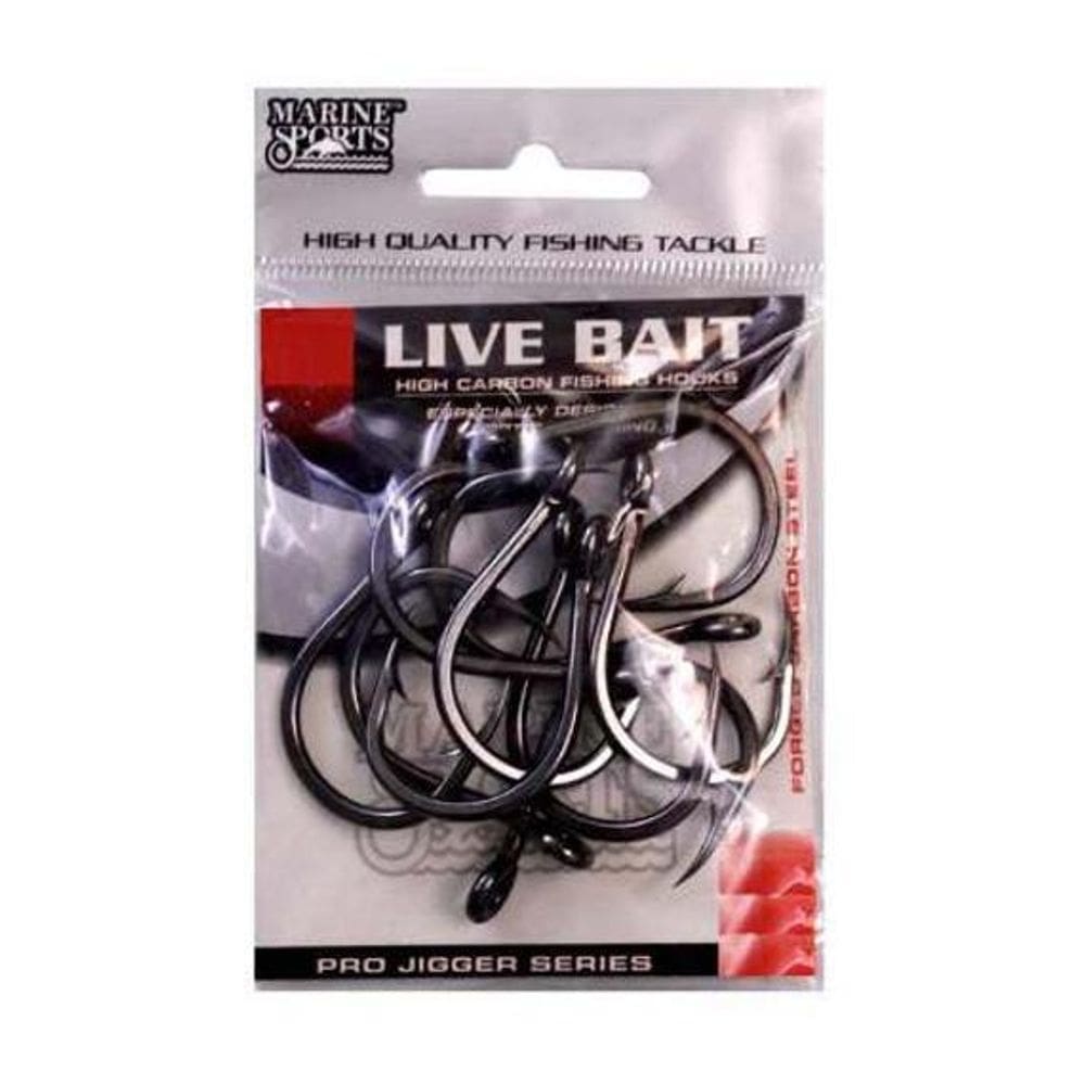 Anzol Live Bait Nº 9/0 Black Nickel Marine Sports 10 Peças