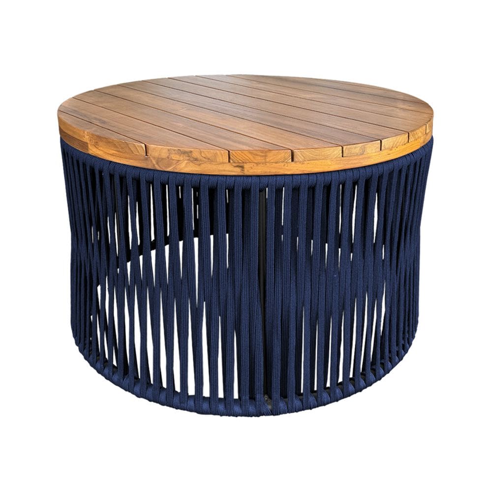 Mesa de Centro Berlim Alumínio Corda Náutica Azul Marinho