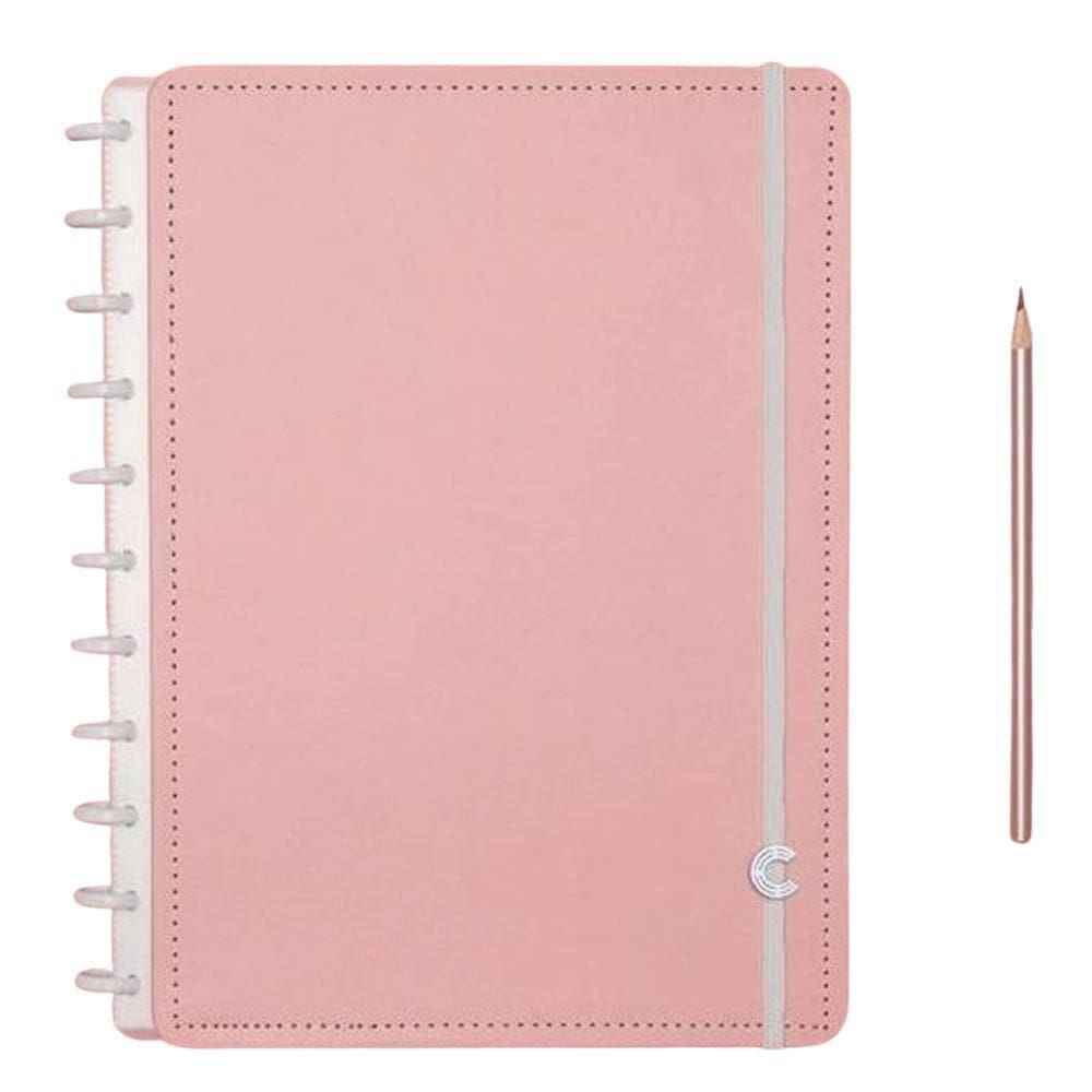 Caderno Inteligente Grande Rose Pastel 80 Folhas