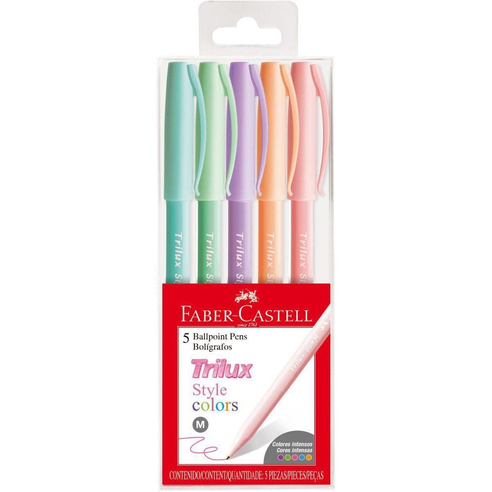Caneta Esferografica Trilux Style Colors 5 Cores