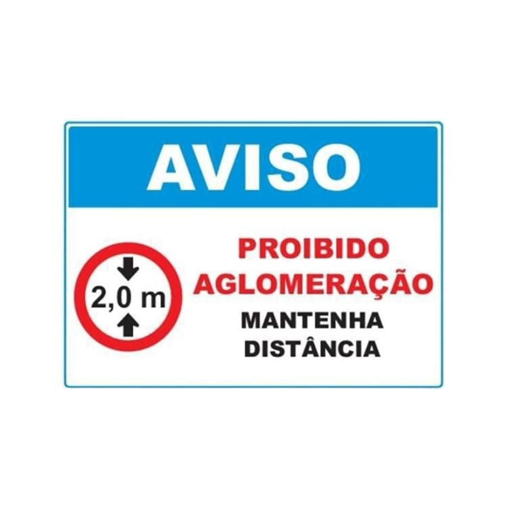 Placa Decorativa De Sinalização - Proibido Aglomeração