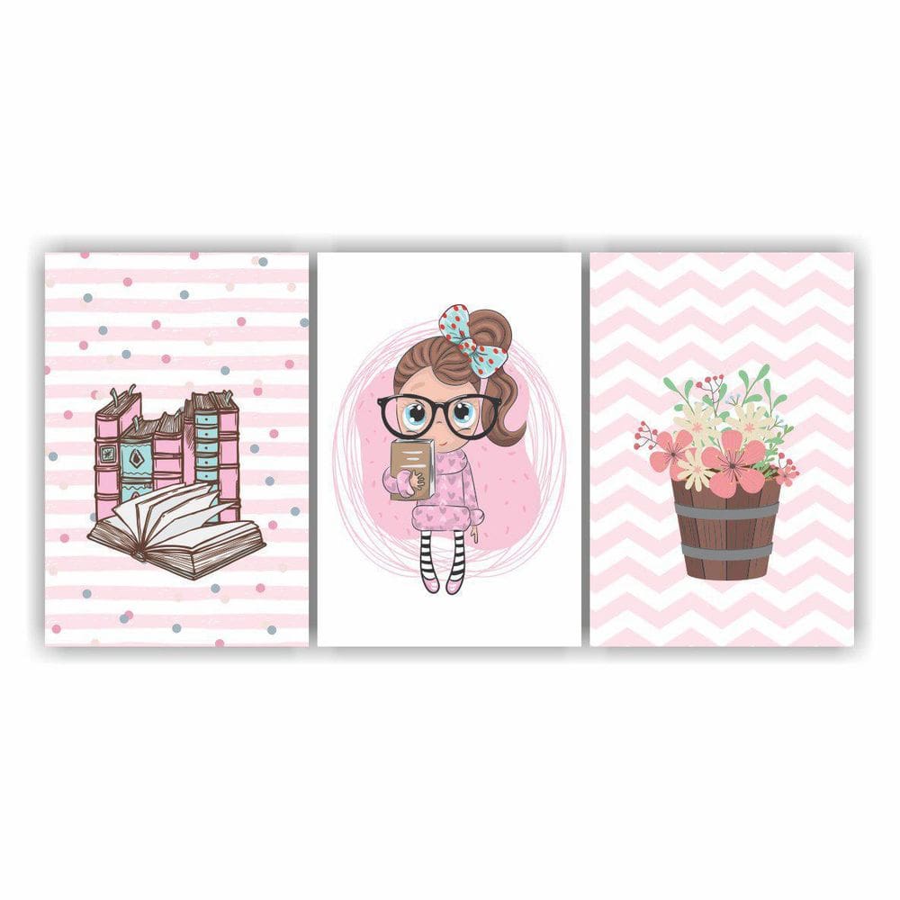 Quadros Decorativos Infantil 3 Peças 30X20 Cm Qcjin Iii01