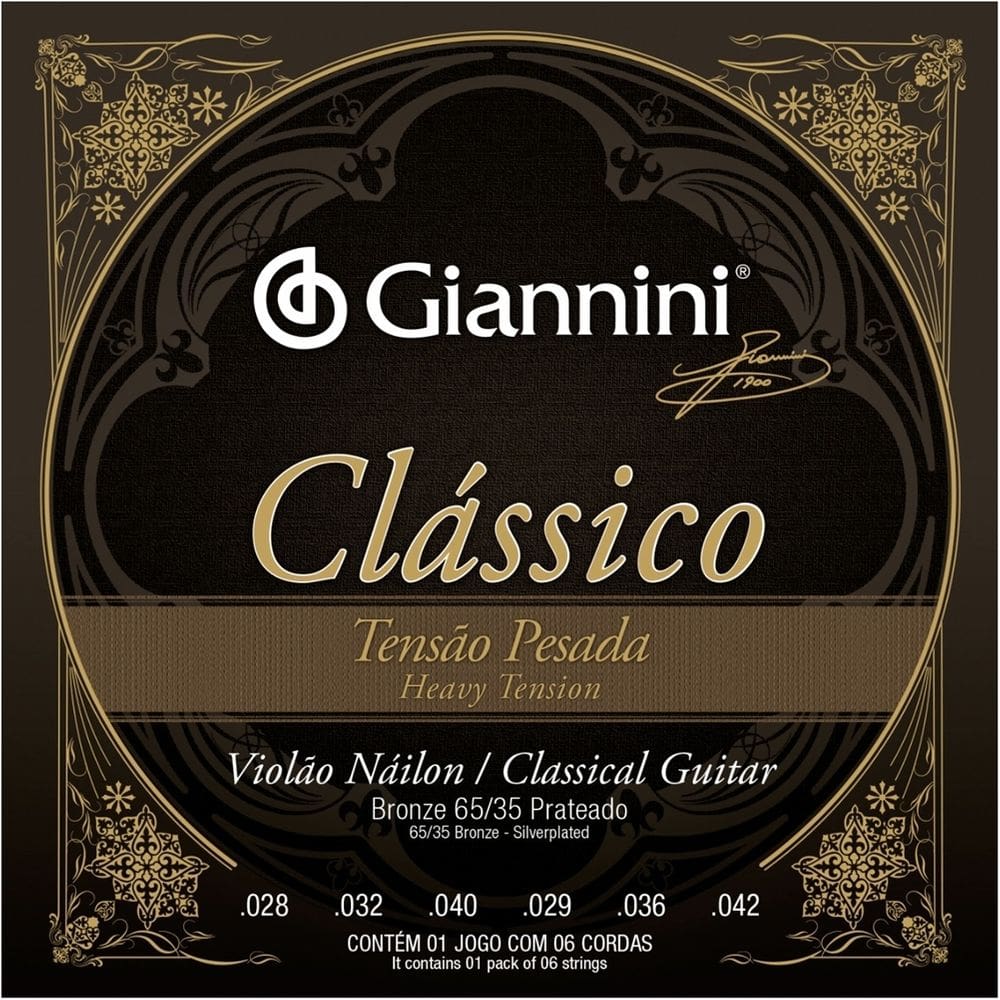 Encordoamento Violão Giannini Clássico Nylon Pesada Genwpa