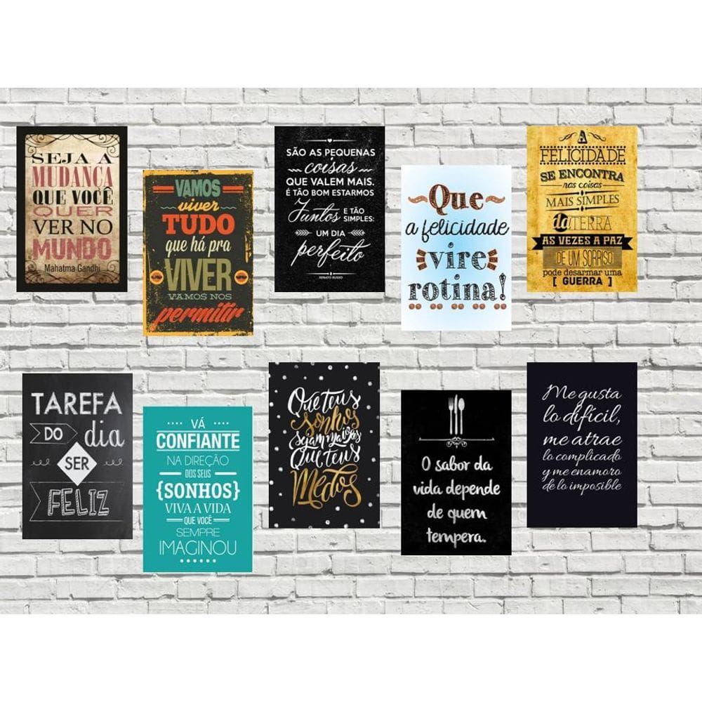 10 placas Decor Vintagê Retrô Frases
