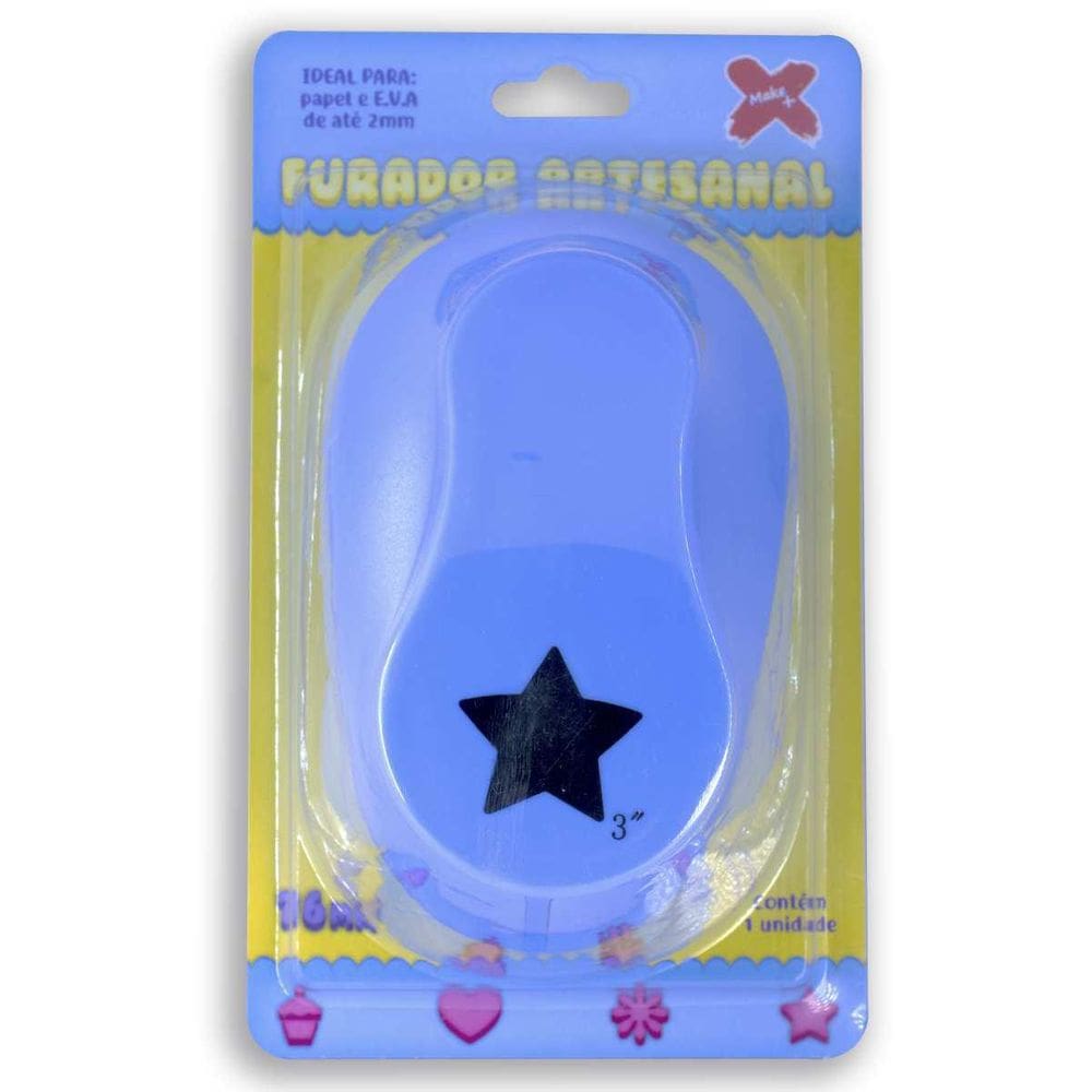 Furador Papel E Eva Gigante Estrela 76Mm