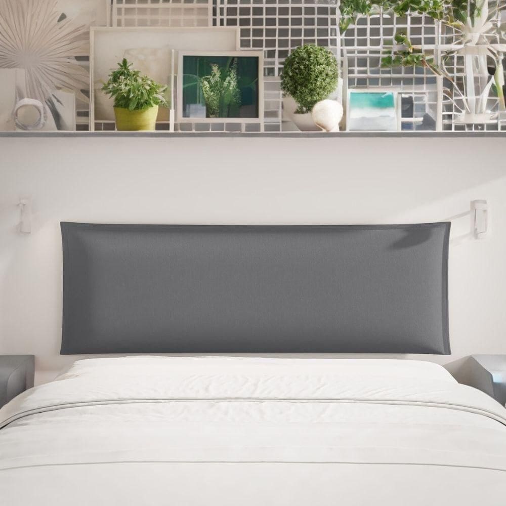 Painel Cabeceira De Parede Perro 1,40 Cama Casal Estofada cinza