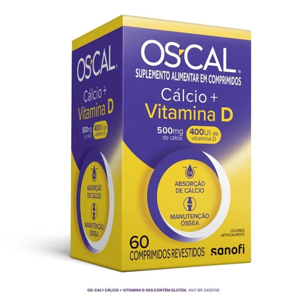 Oscal D Vitamina D 400UI + Cálcio 500mg