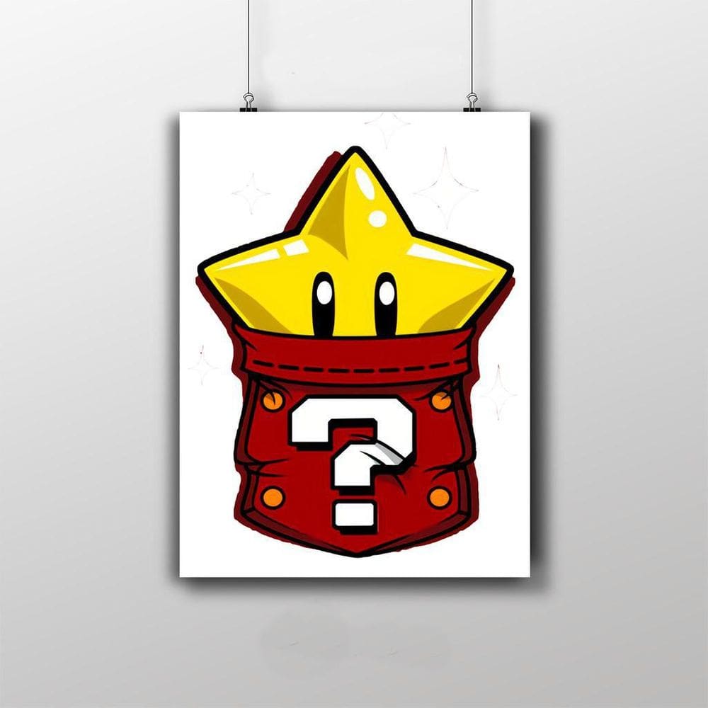 Placa Decorativa Estrela Do Super Mario Game 2