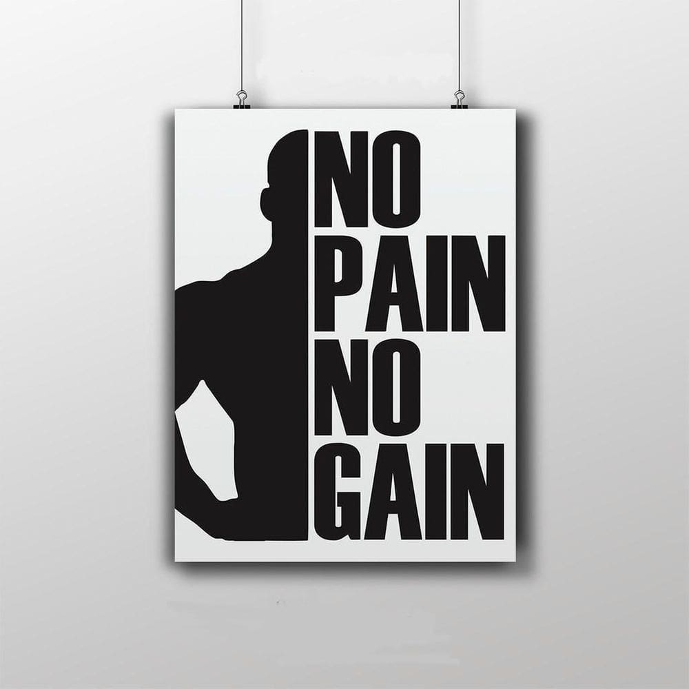 Placa Decorativa Motivacional 20X30Cm No Pain, No Gain