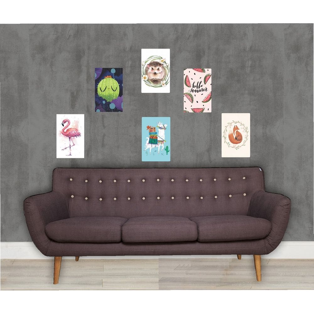 Kit Placas Decorativa Animais Flamingo Cactu Lhama