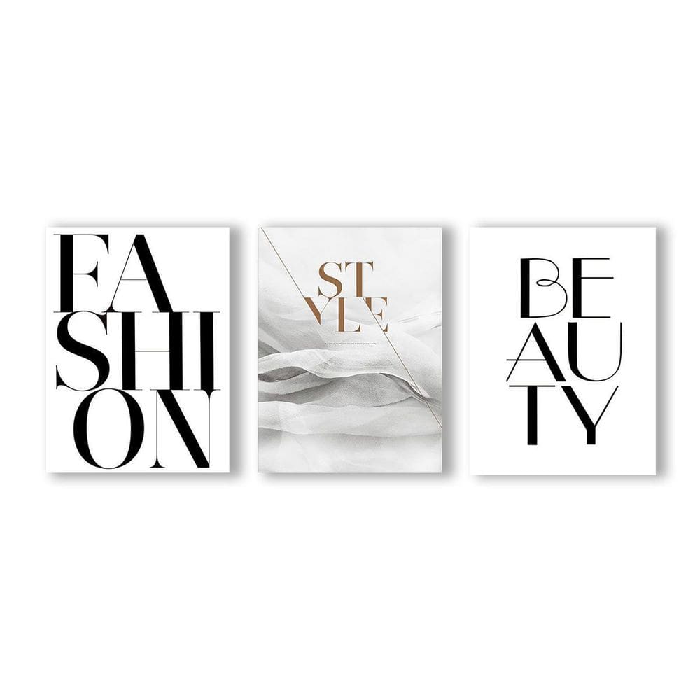 Kit 3 Placas Decorativas Fashion Vintage Retro Mdf