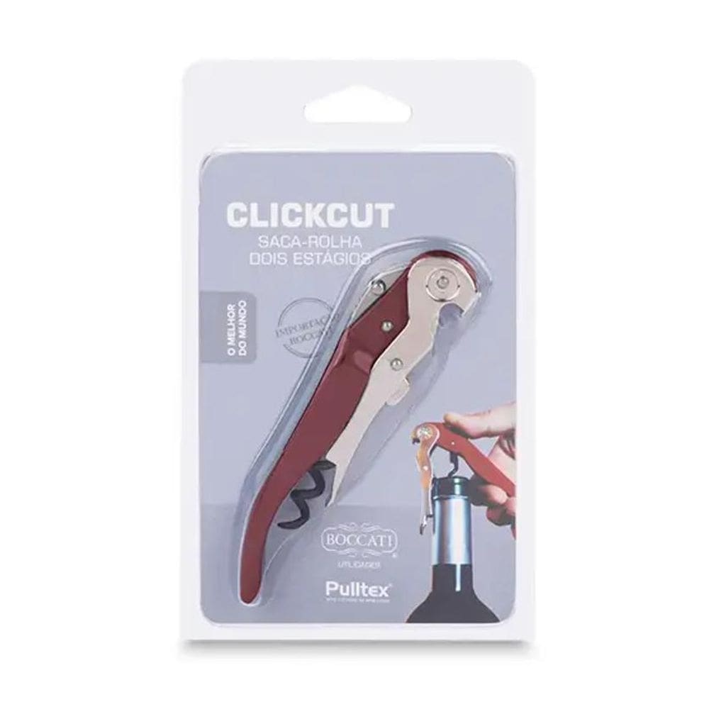 Abridor De Garrafas / Saca-Rolhas Pulltex Clickcut Bordô