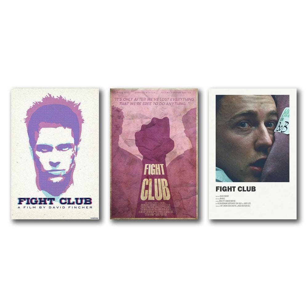 Kit 3 Placas Decorativas Clube Da Luta Filme Mdf