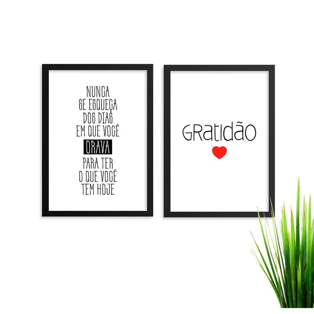 Kit 2 quadros Nunca se esqueça fé