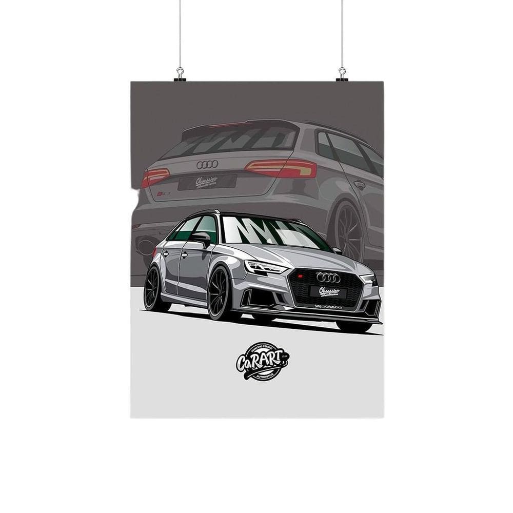Placa Decorativa Carro Audi A3 20X30Cm Desenho Arte