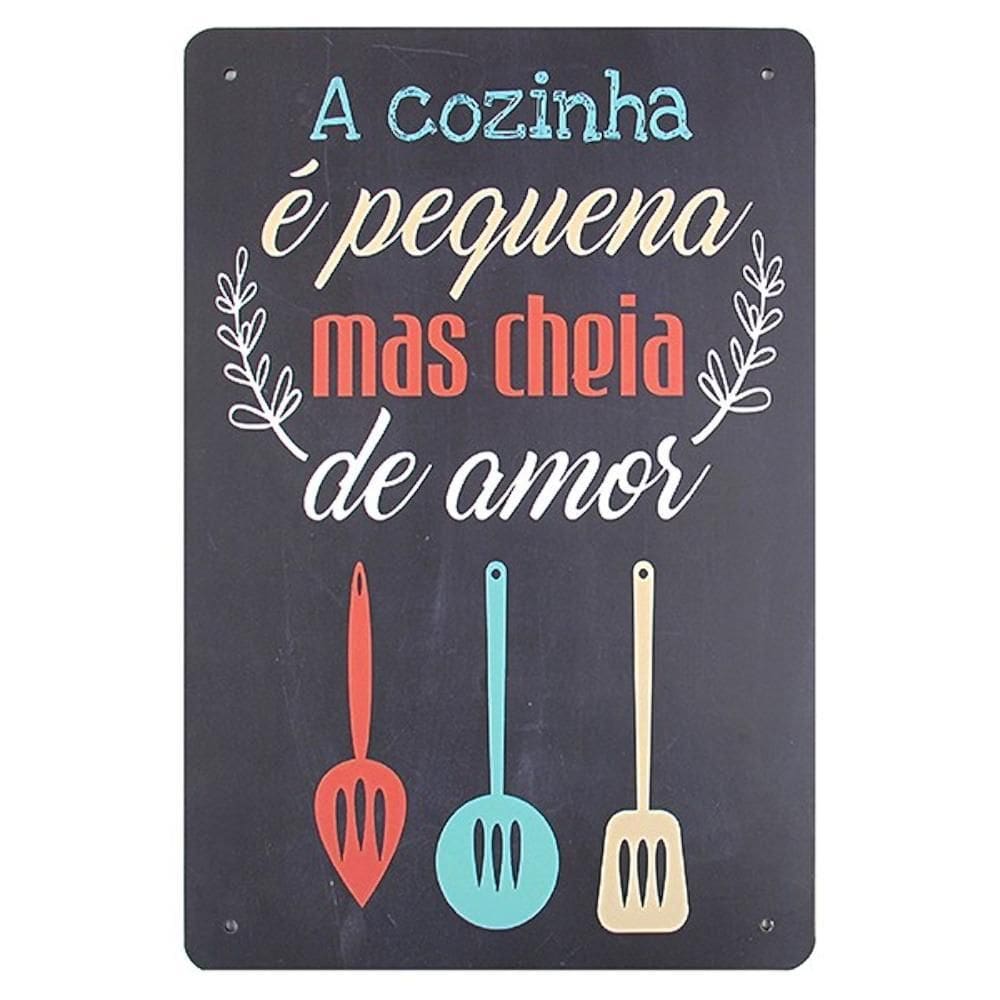 Placa Decorativa Cozinha Mdf - 20X30Cm - A Cozinha É Pequena