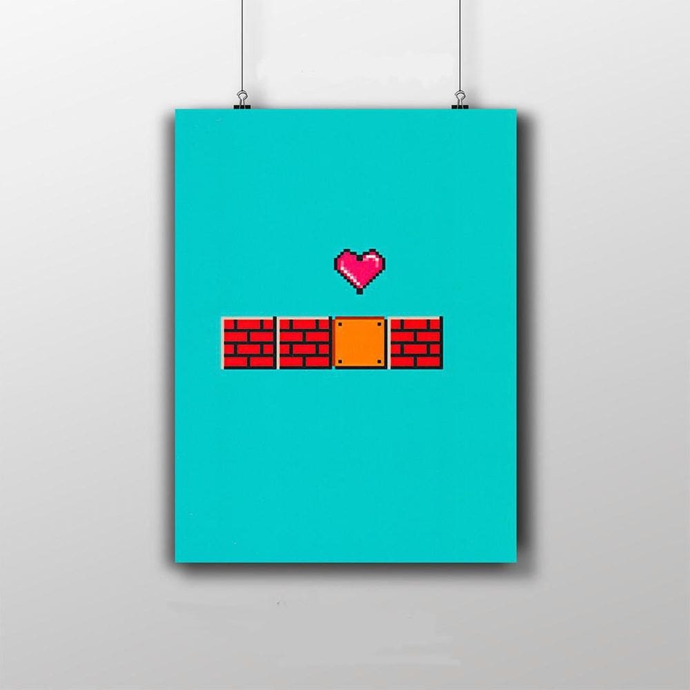 Placa Decorativa Blocos Do Super Mario Game Poster