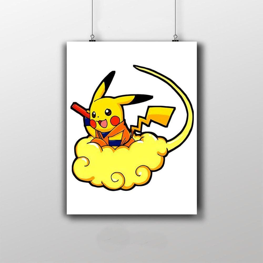 Placa Decorativa Pikachu E Nuvem Voadora