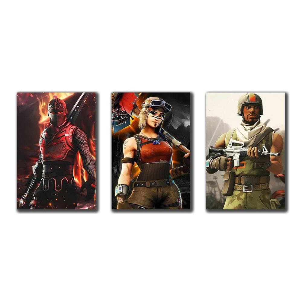 Kit 3 Placas Decorativas Fortnite Game Arte Mdf 30X20
