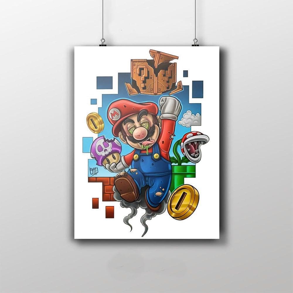 Placa Decorativa Super Mário Chapado Game