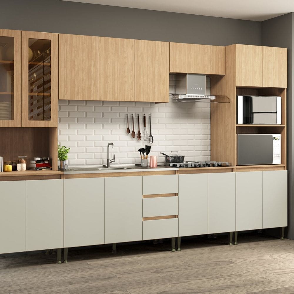 Cozinha Rebeca 01 - 3300 X 2200 X 520 Mel/Off White