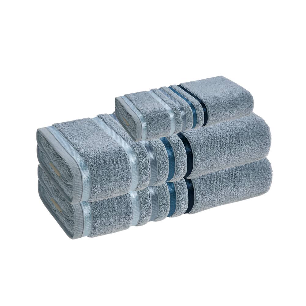Jogo Toalhas de Banho 3 peças Lumina Unika Karsten Azul Allure Fio Penteado