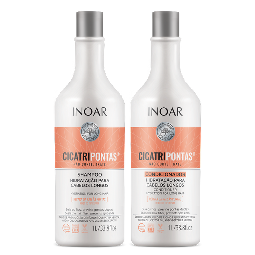 Inoar Cicatripontas Kit Shampoo e Condicionador Litro