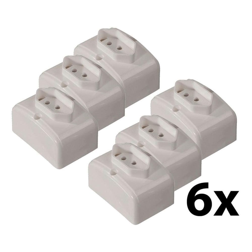 Tomada Externa 2P+T Nbr 10A 250V Mec Tronic 6 Unidades