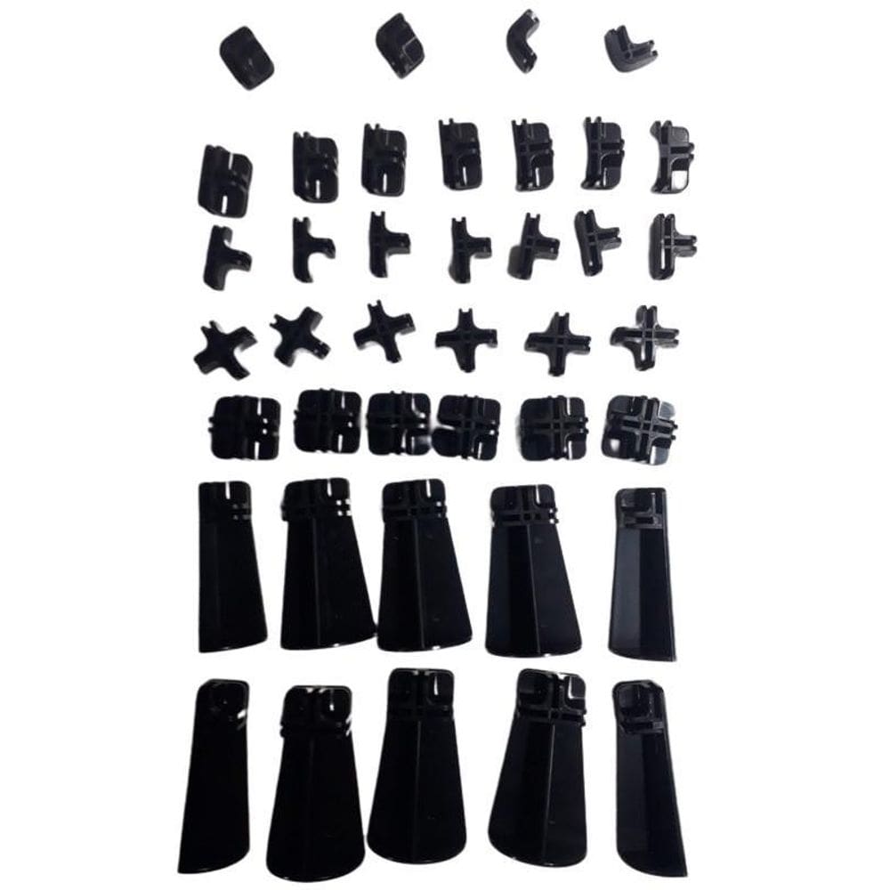 Kit Conectivos Preto Para Balcão 12 Módulos 4Mm