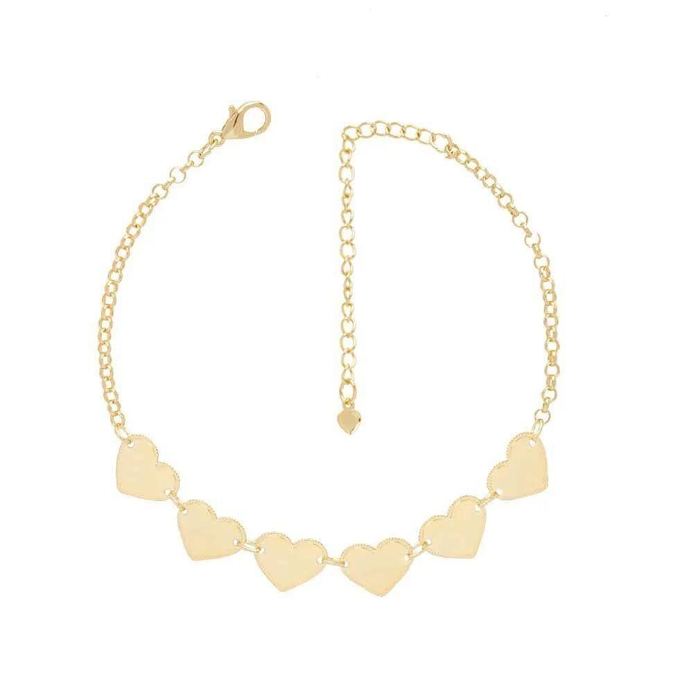 Pulseira Armazem Rr Bijoux Correntes Corações