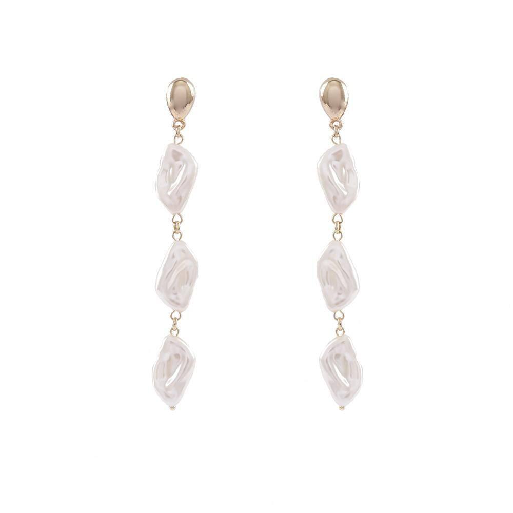 Brinco Comprido Armazem Rr Bijoux Pedra Fosca Dourado