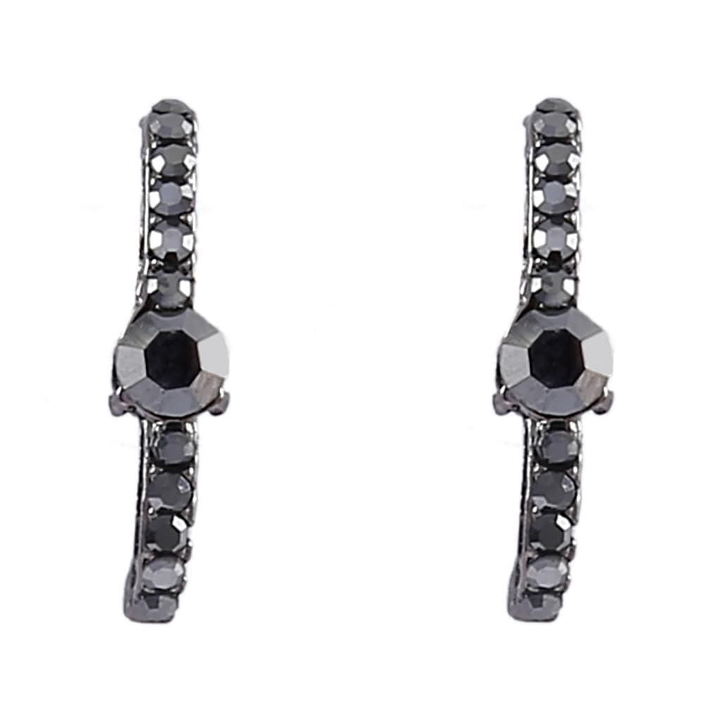 Brinco Armazzem Rr Bijoux Ear Hook Cristais Grafite