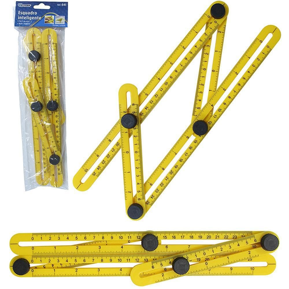 Esquadro Inteligente Multi Angulos De Plastico Amarelo