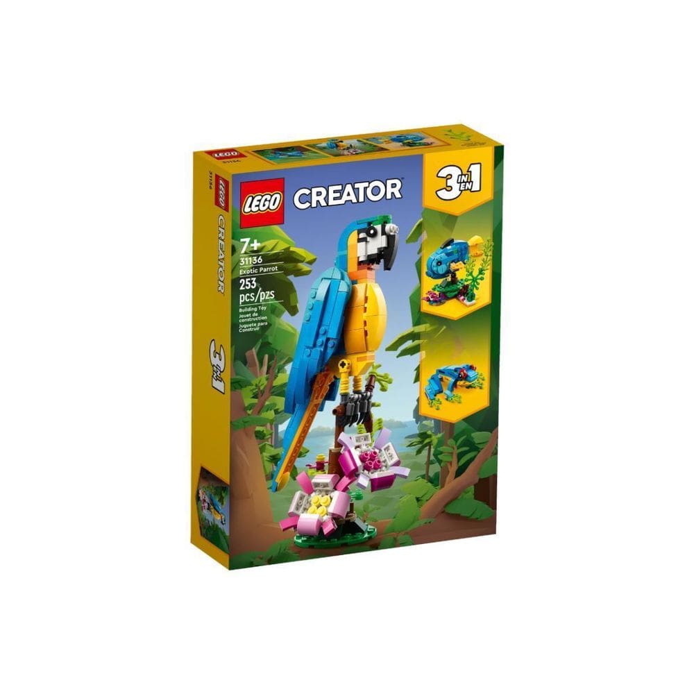 Lego Creator 3 Em 1 Papagaio Exótica 31136 Bonecos Animais