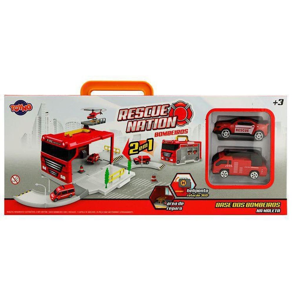 Base de Bombeiros c/ Carrinhos - Plástico - Inmetro