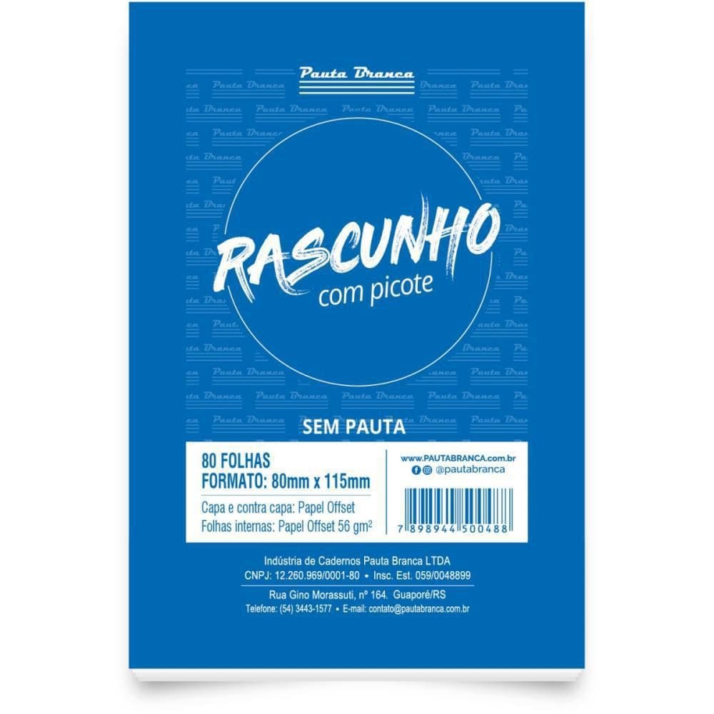 Bloco Para Rascunho C/Picote S/Pauta 80X115Mm 80Fl - com10