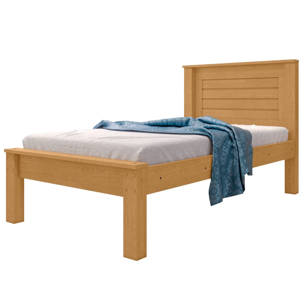 Cama de Solteiro com Cabeceira Santana Naturalle