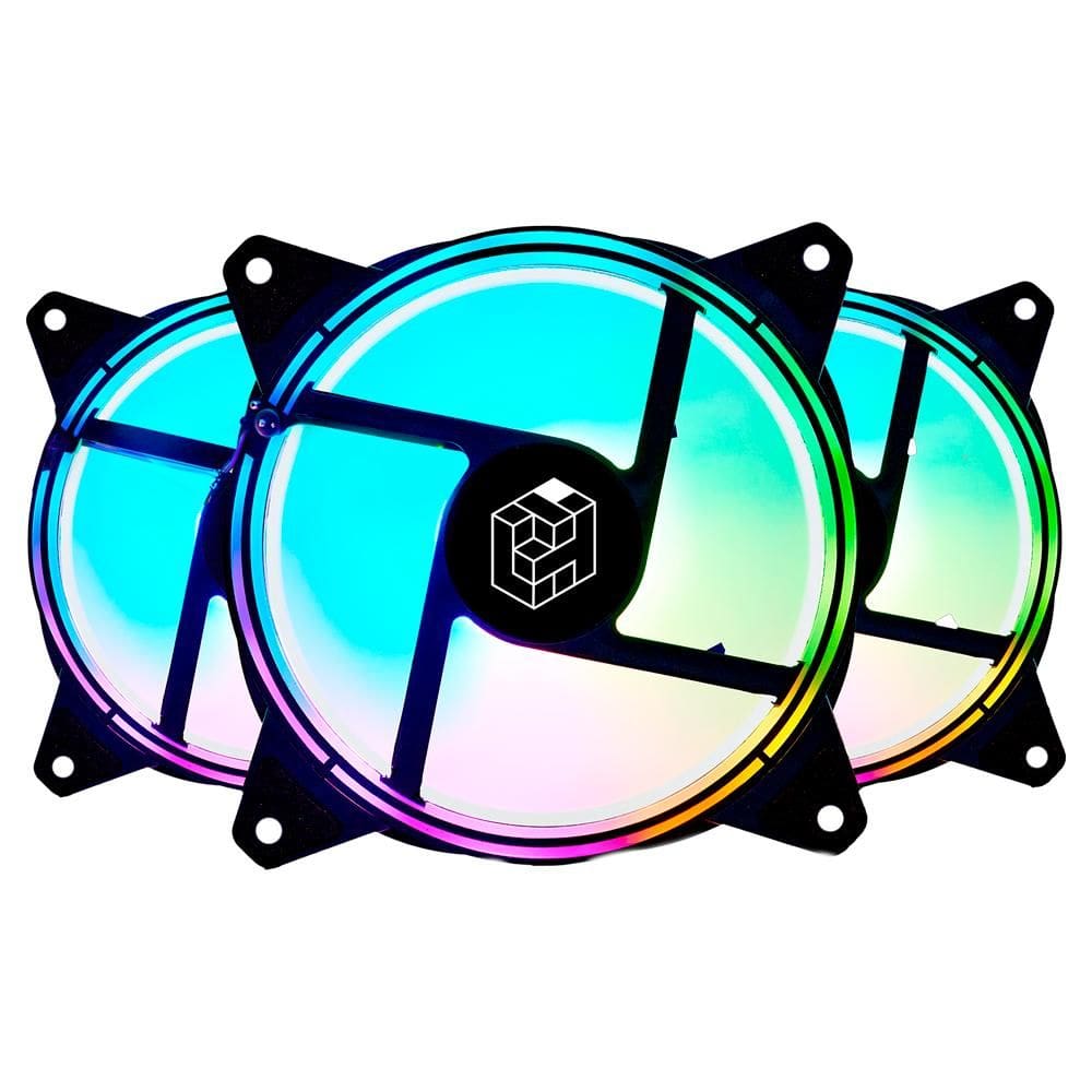 Kit 3x Fan 120mm Colorful ARGB Liketec com Controladora e Controle Remoto, Compativel com Sync MB