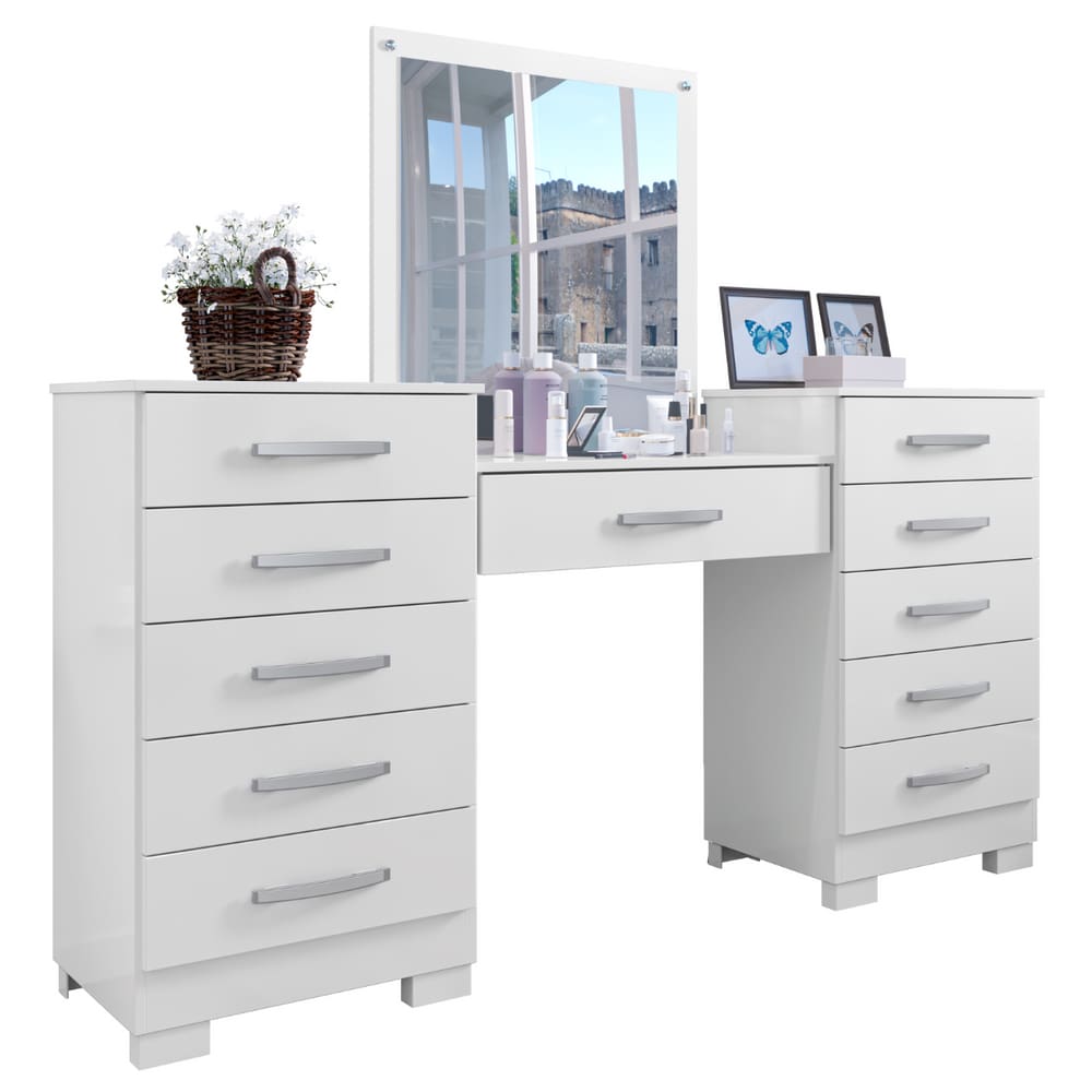 Conjunto de Cômoda e Penteadeira Salina Branco