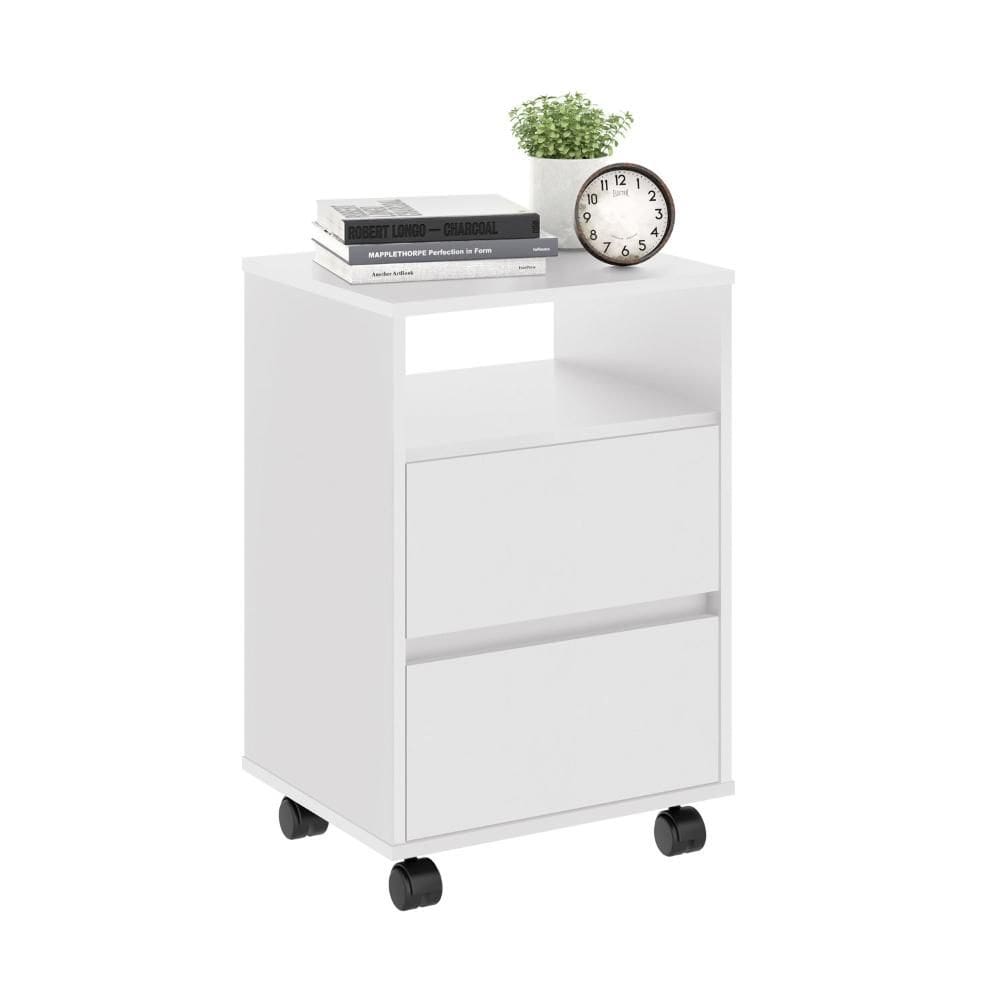 Mesa de Cabeceira com Rodízios Nadi Branco