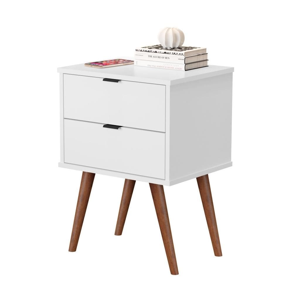Mesa de Cabeceira 2 Gavetas Geraldine Branco
