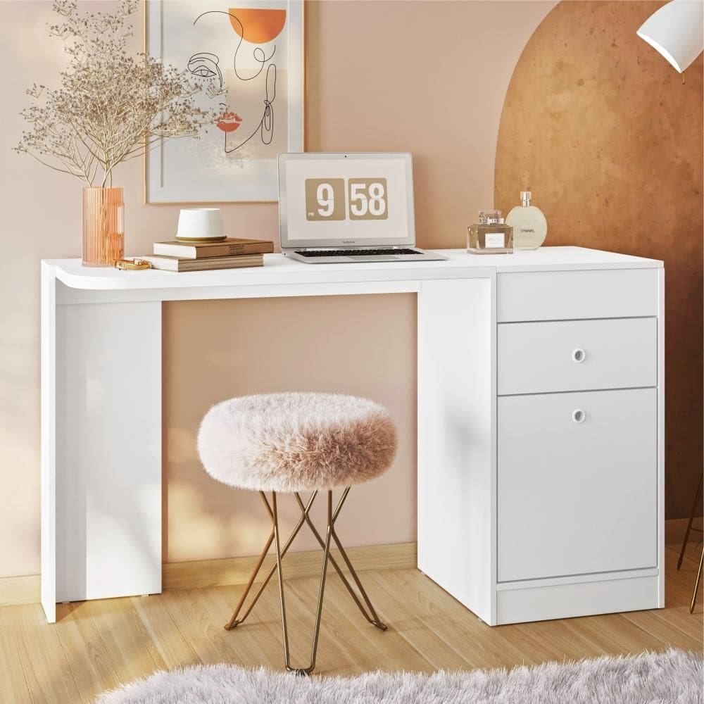 Penteadeira Camarim Arya Branco com Espelho