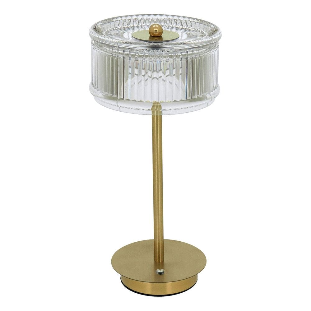 Luminária Led Mesa Abajur Usb Metal 32x14x14cm Dourado
