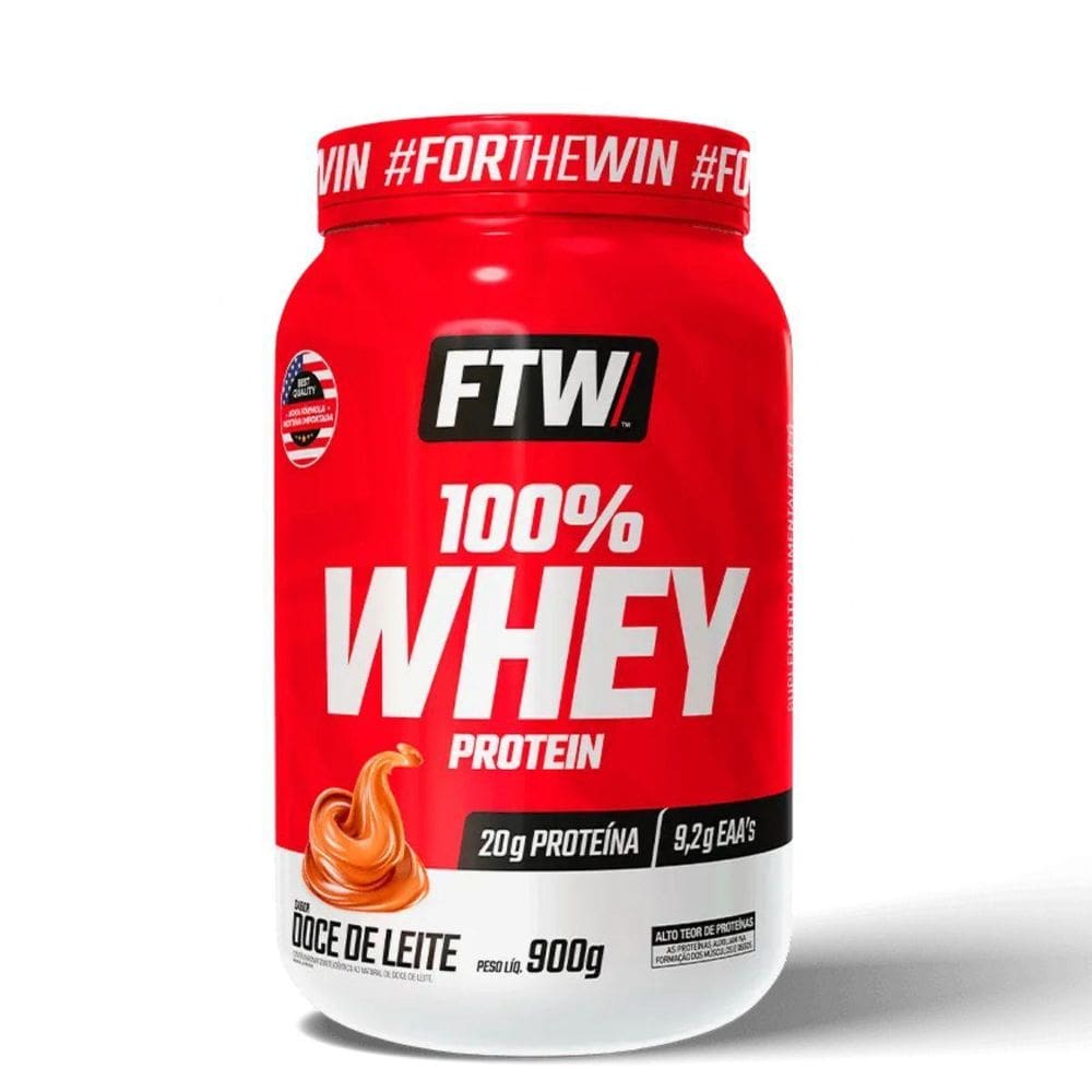 Whey Protein 100% Concentrado Pote 900G Doce De Leite Ftw