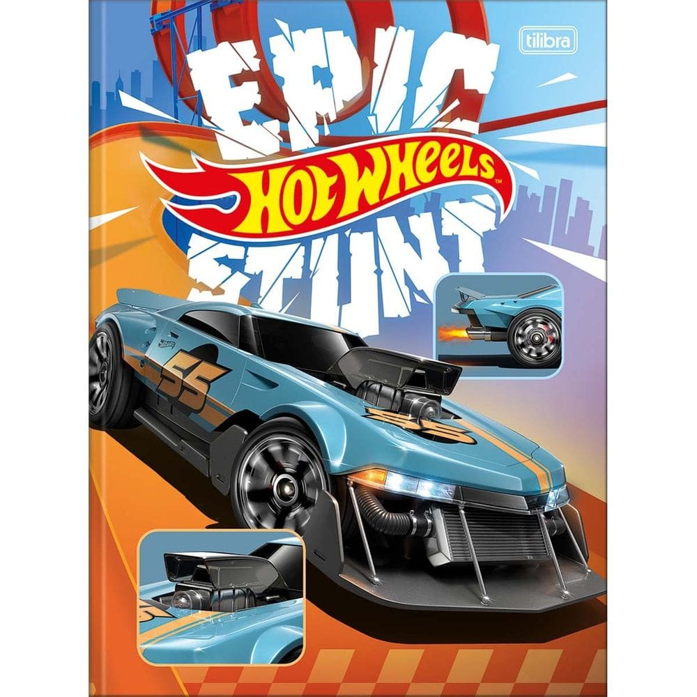 Caderno Brochura Costurado Universitário Grande Hot Wheels 48 Folhas - Tilibra
