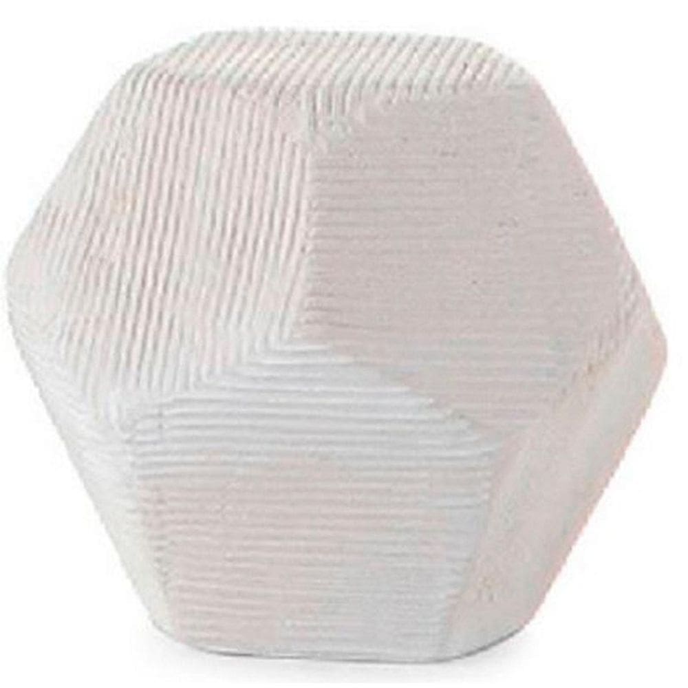 Escultura Dodecaedro Branco 8X6.8Cm Cerâmica