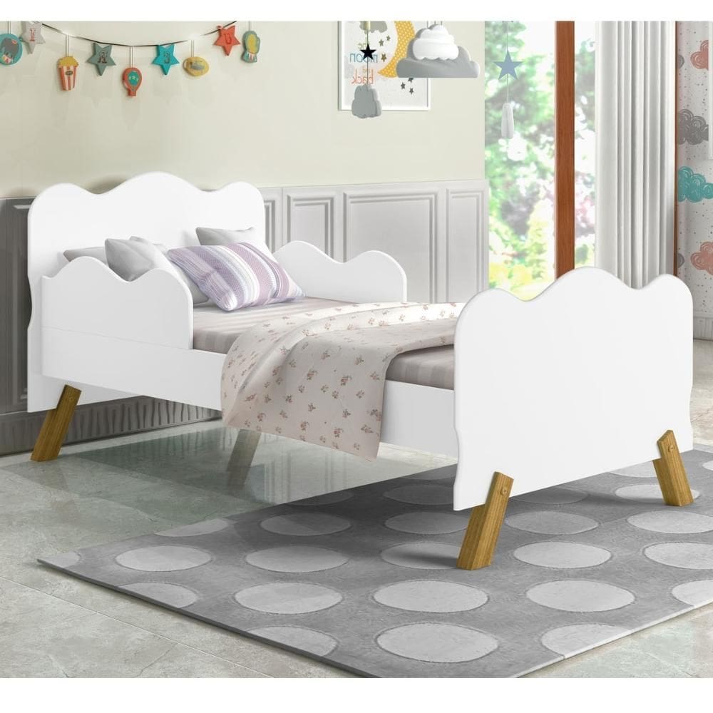 Mini Cama Infantil com Guarda Nuvenzinha Neve