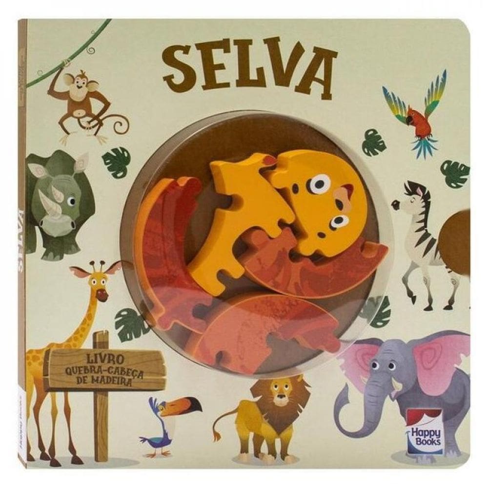 Livro Quebra-Cabeça De Madeira: Selva