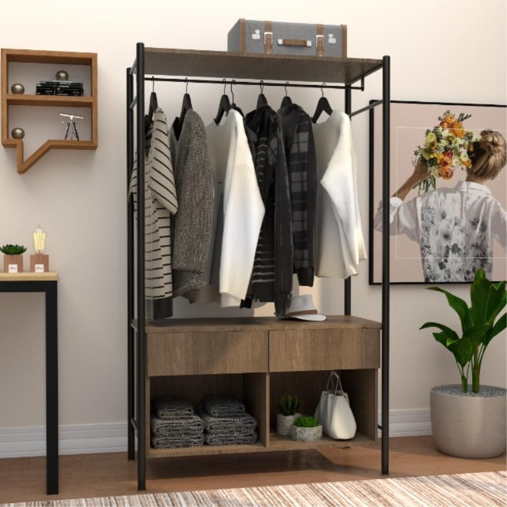 Guarda Roupa Casal Industrial Preto/Demolição Maka Albarn