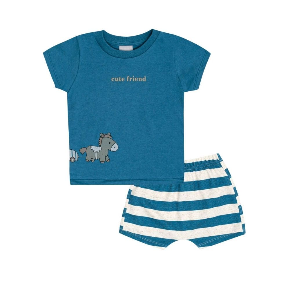 Conjunto Bebê Menino Camiseta e Short Pulla Bulla Ref. 50567